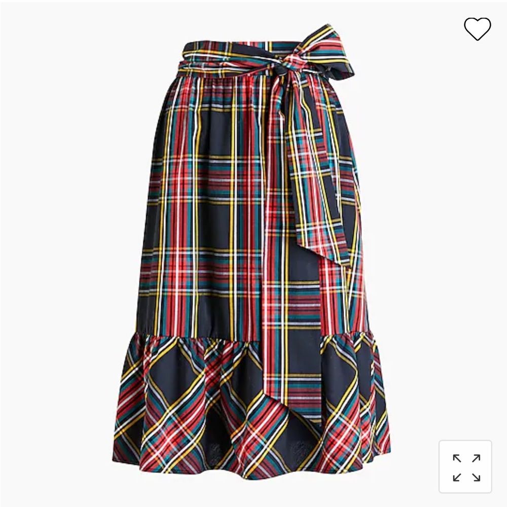 NWT J. Crew big bow midi skirt in plaid